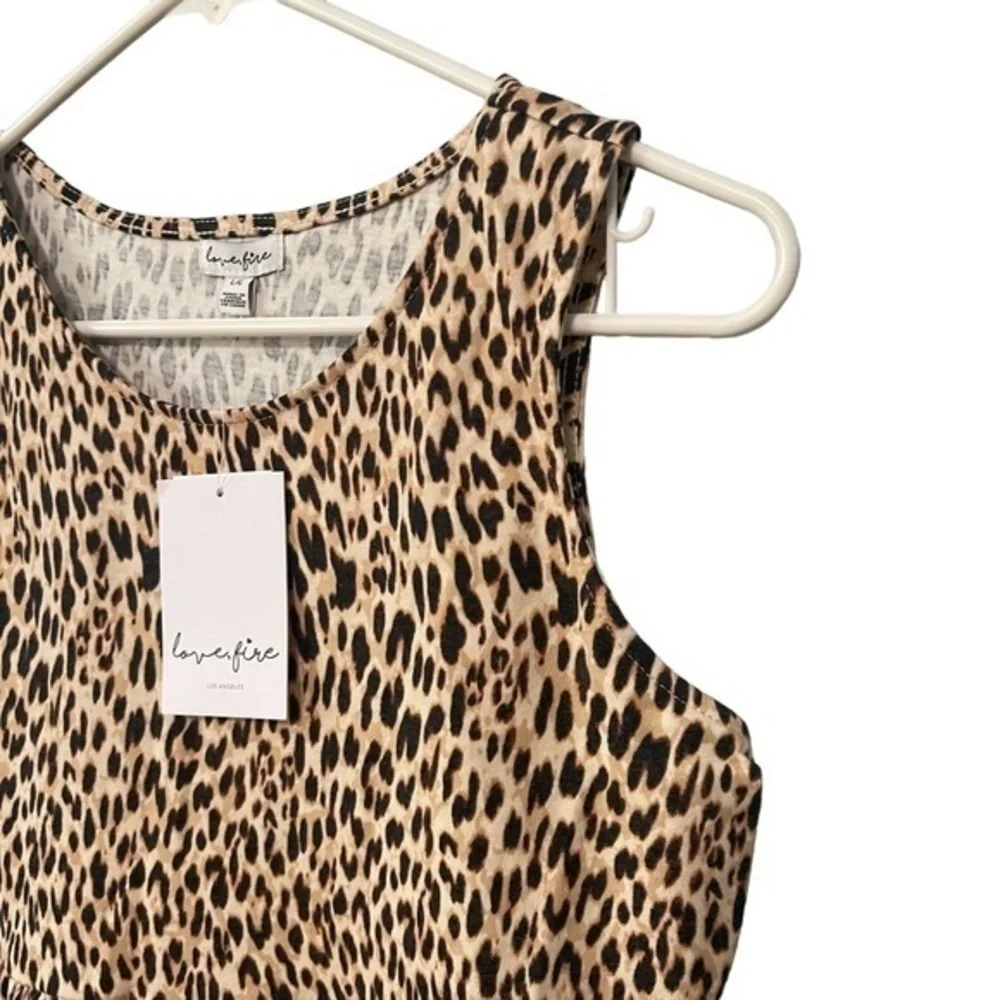 Love Fire Girls Leopard Print Tiered Knit Tank Dress. NWT. Large
